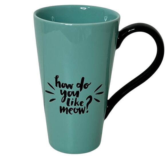 Everyday Living Tall Cat Mug Whiskers How Do You Like Meow Teal Cat Lover - Picture 2 of 6